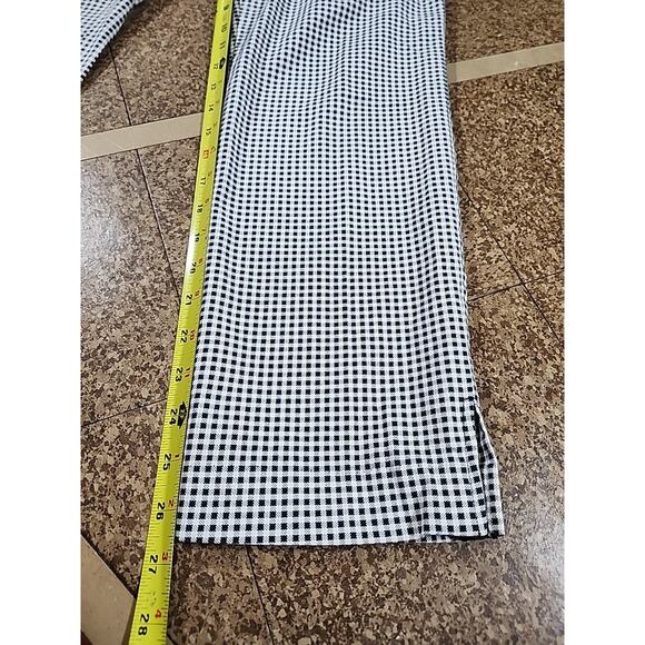 Jones New York Grace Ankle Dress Pants Womens 8 Gingham Check Plaid Black White - Picture 5 of 9